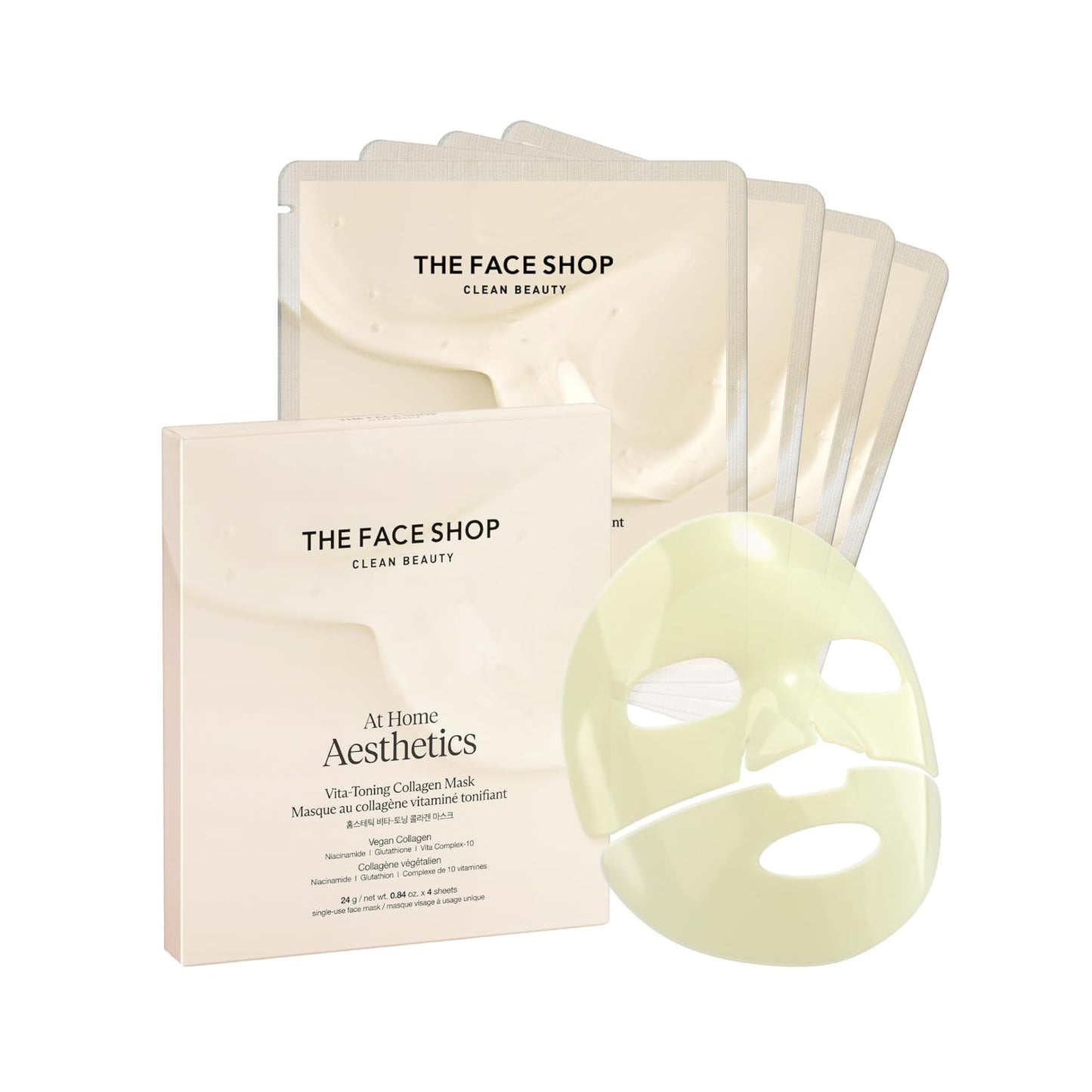 At Home Aesthetics Vita-Toning Collagen Mask 4ea